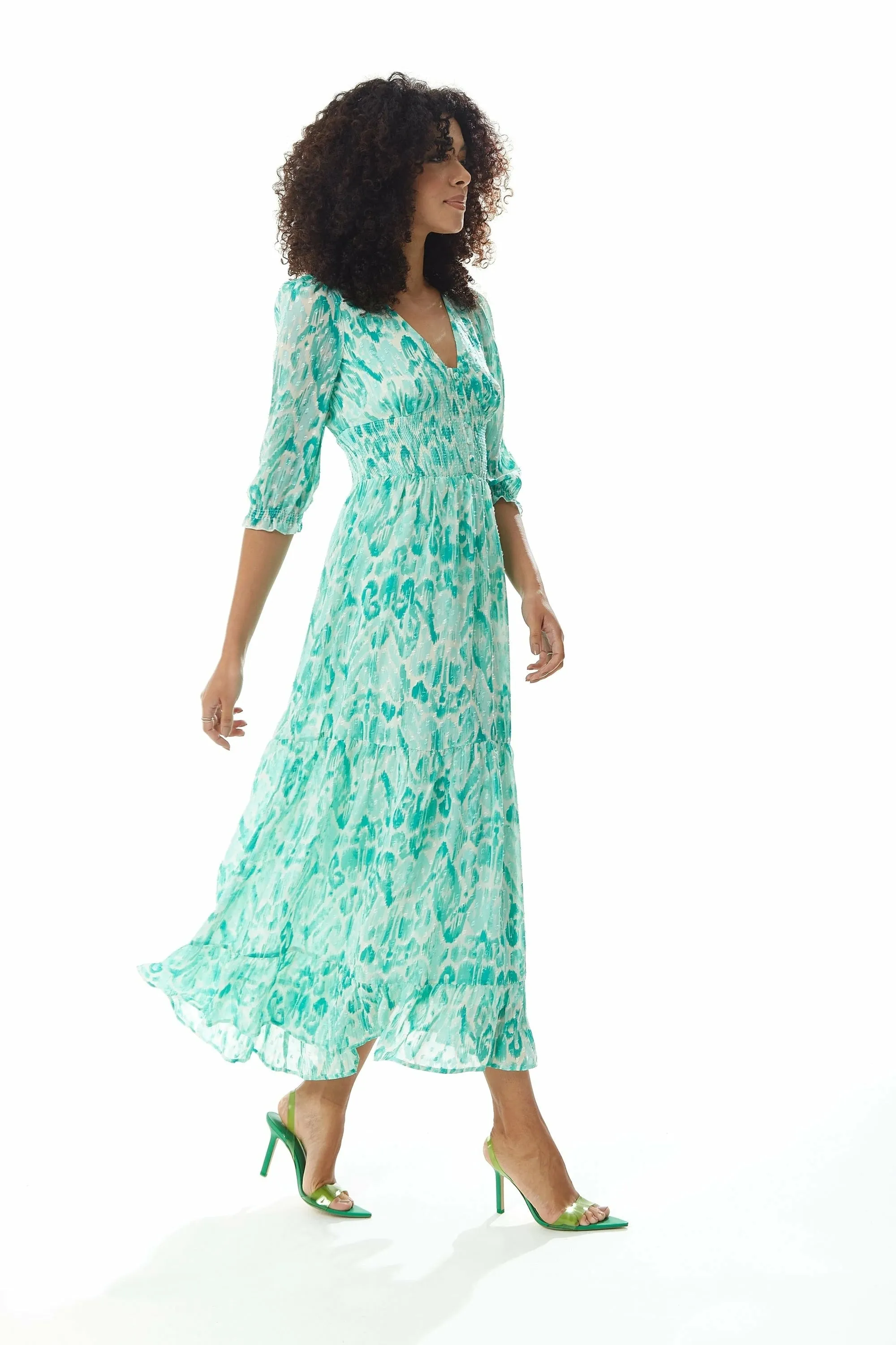 Liquorish Floral Maxi Chiffon Dress