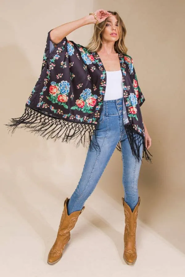 Melanie Floral Fringe Top