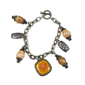 Napier Floral Glass Charm Bracelet