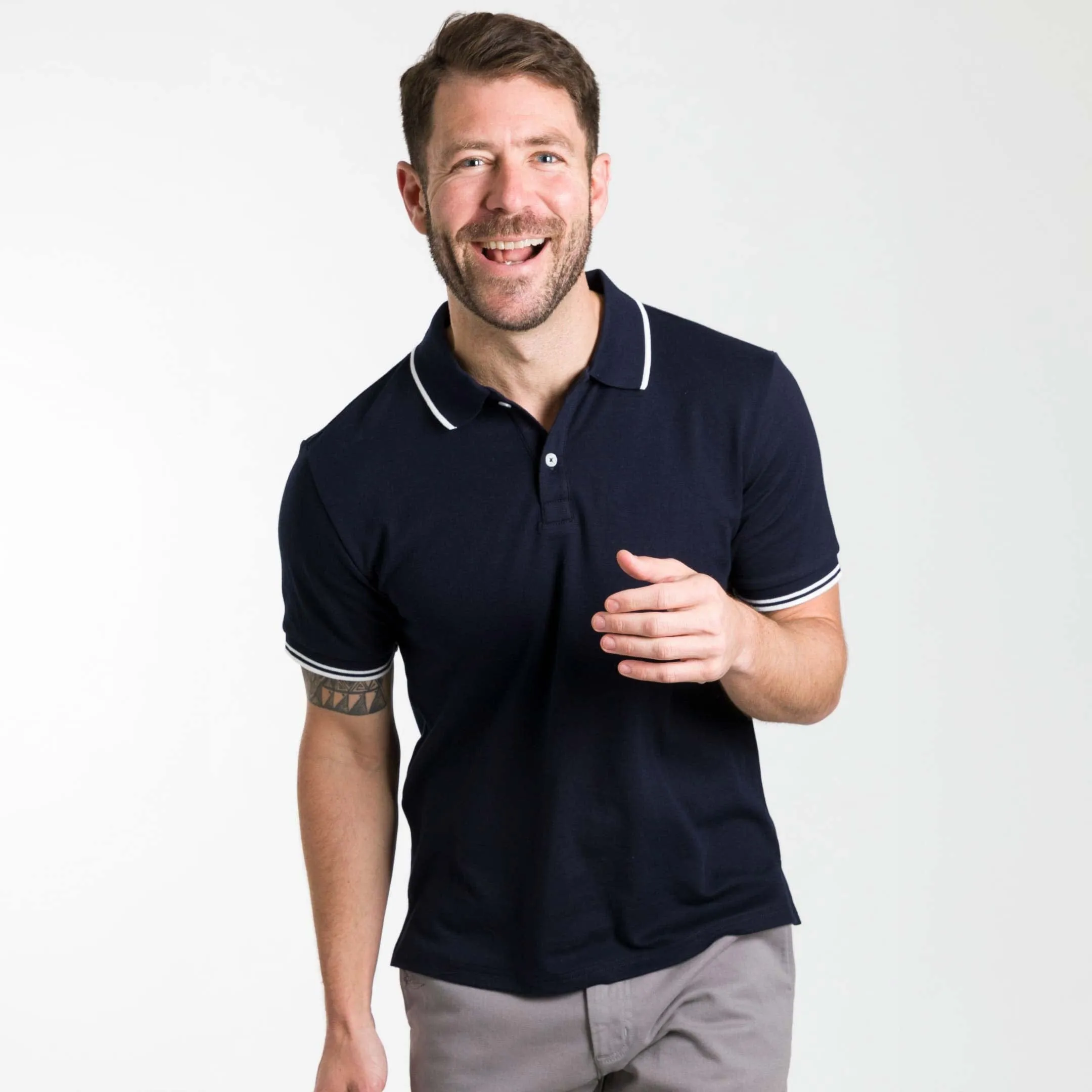 Navy Micro Pique Polo