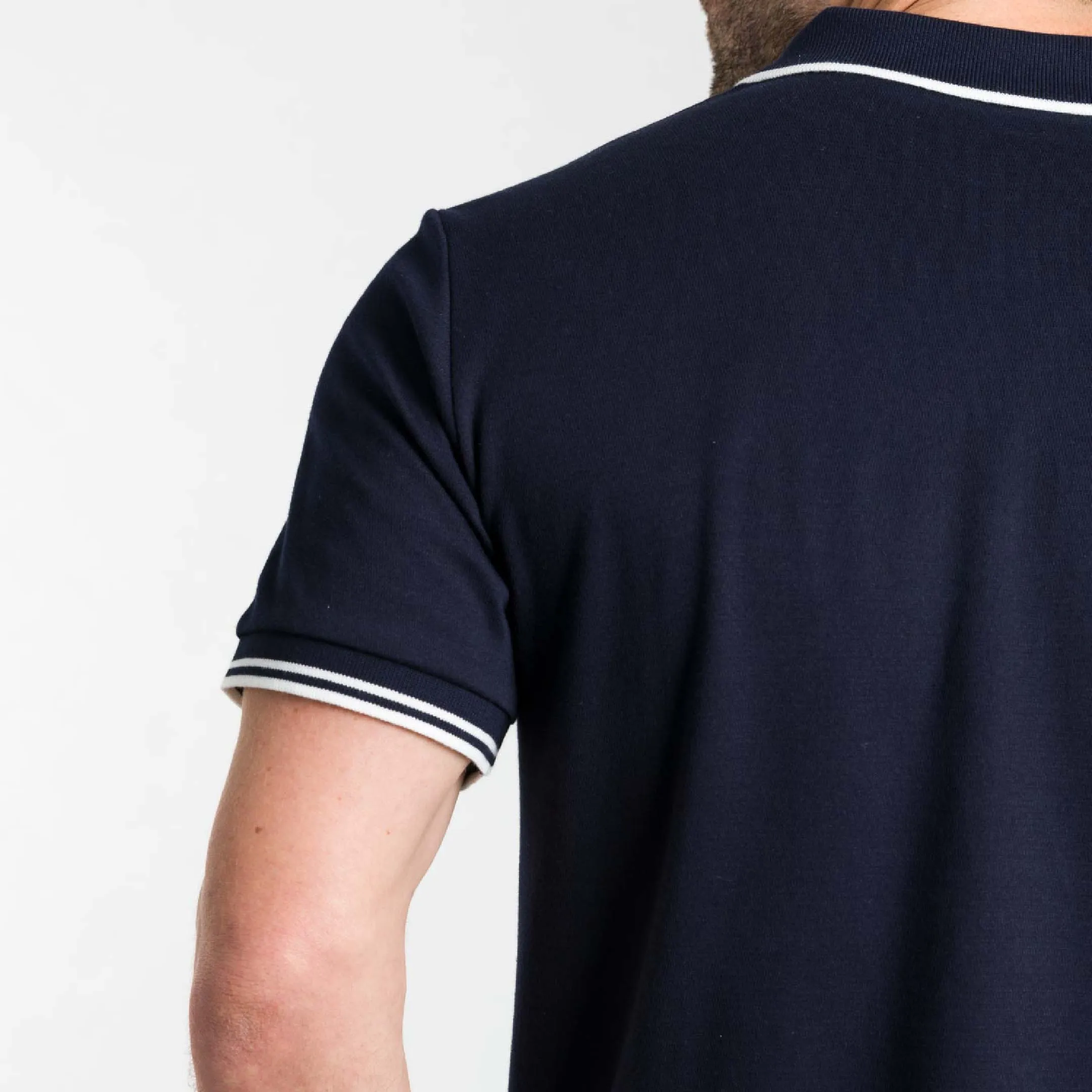 Navy Micro Pique Polo