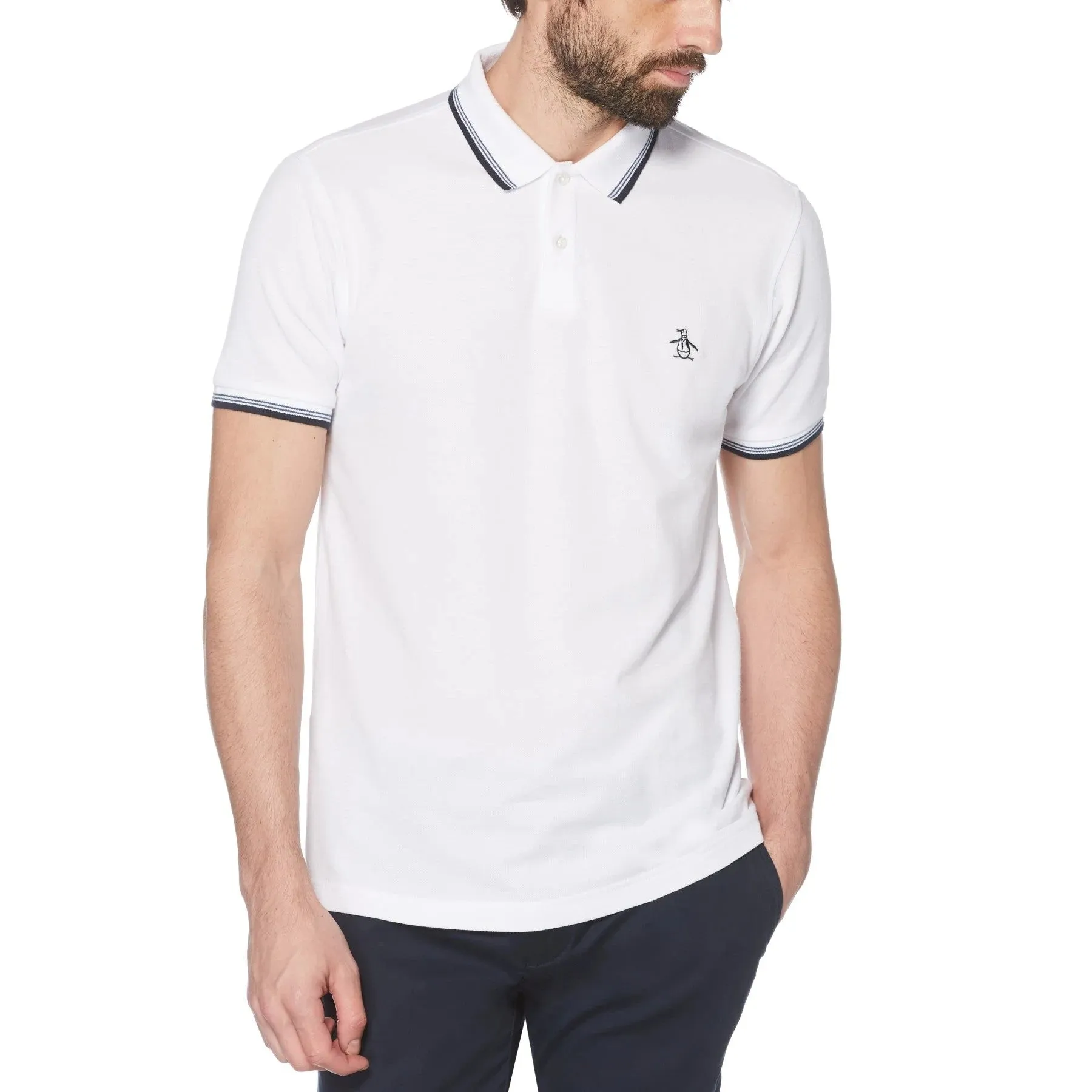 Original Penguin Mens Sticker Pete Tipped Polo Shirt