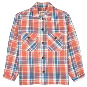 Over Shirt - Triple Yarn Twill Check Brush - Red