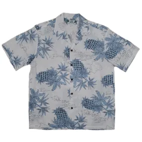 Pineapple Vintage Inspired Rayon Hawaiian Shirt | White