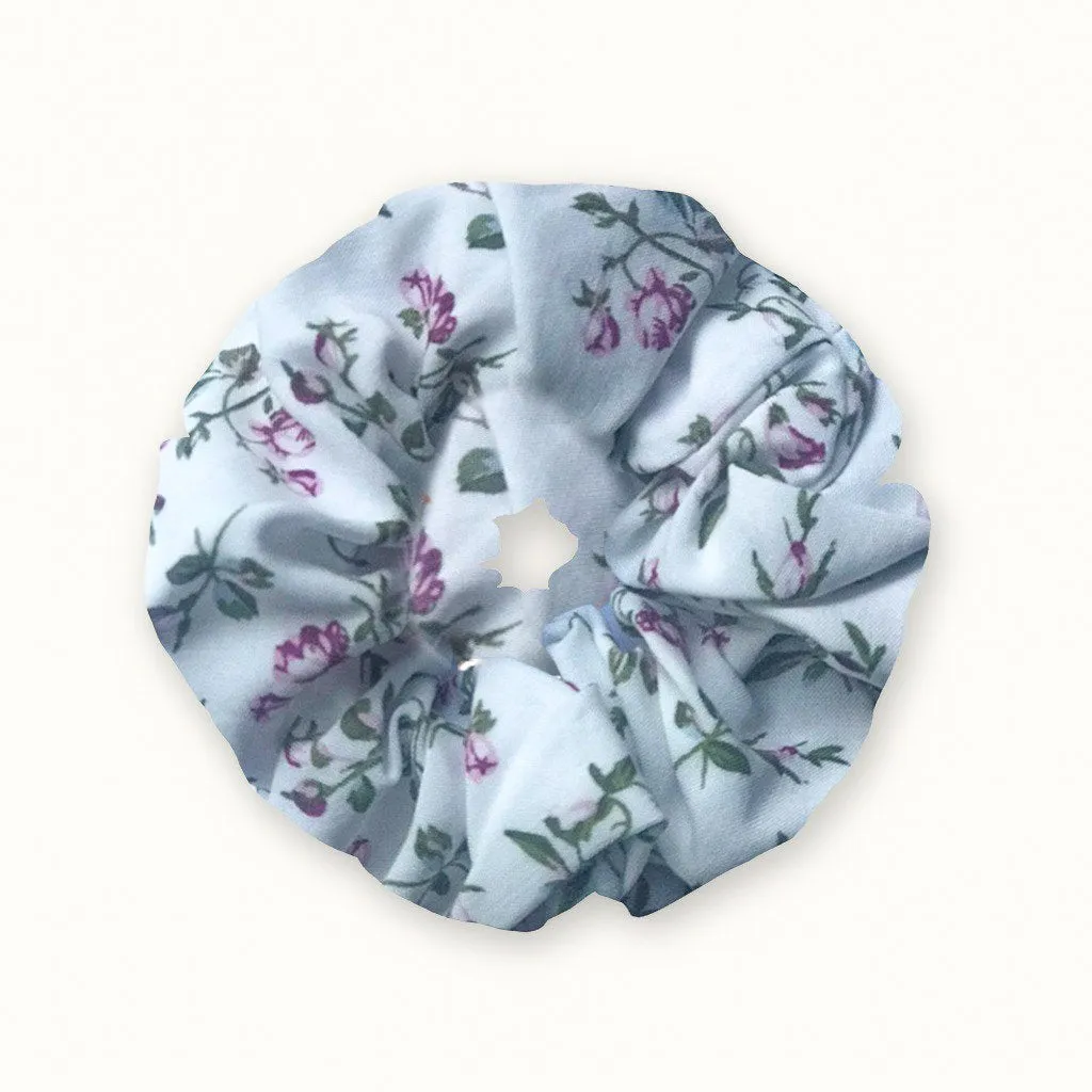 Pink Floral Scrunchie