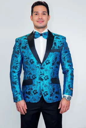 "Amsterdam" Turquoise Tuxedo Jacket (Separates)