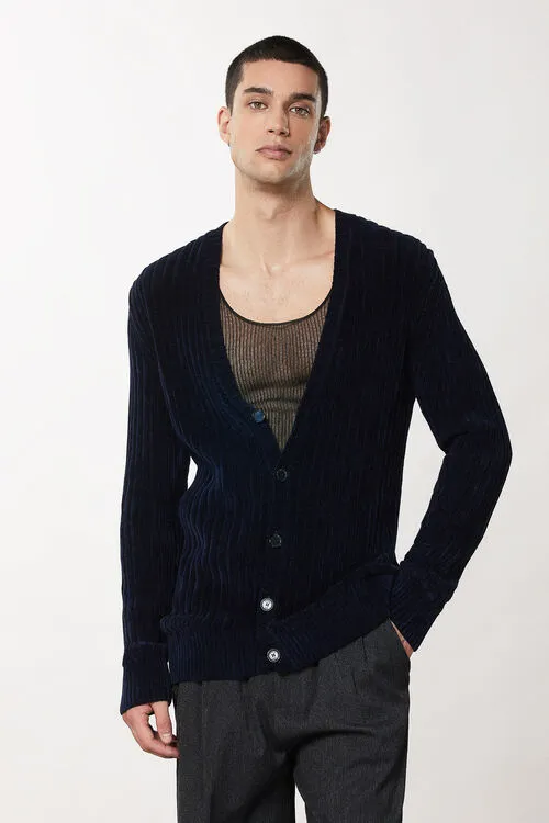 Royal Navy/Blue Viscose blend Cardigan