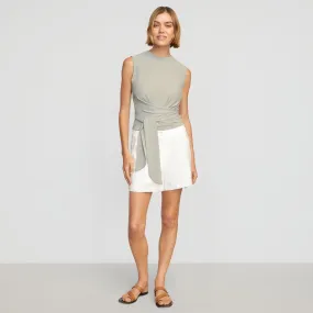 Rumi Cropped Sleeveless Wrap Top