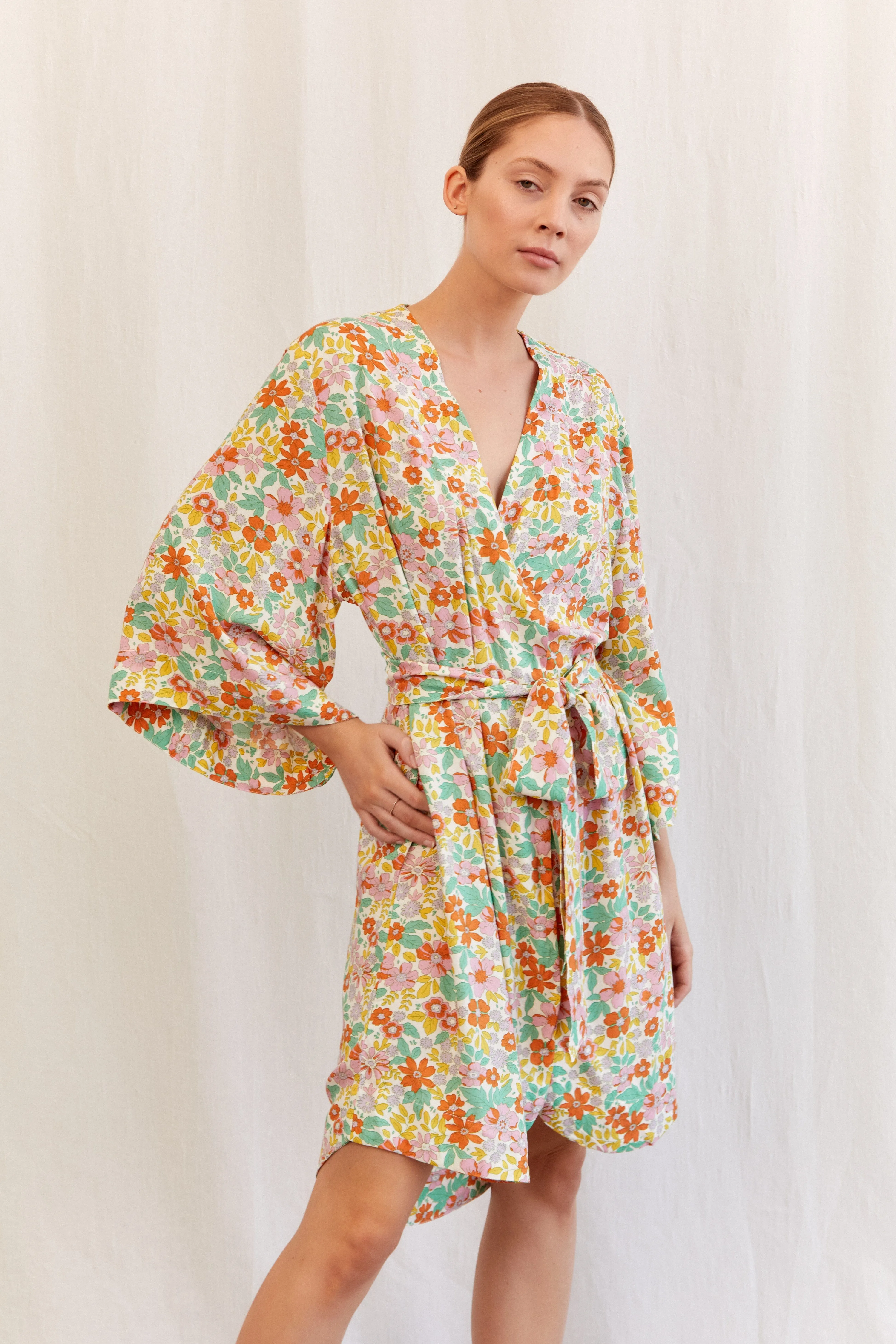 Short Kimono Robe - Bloom