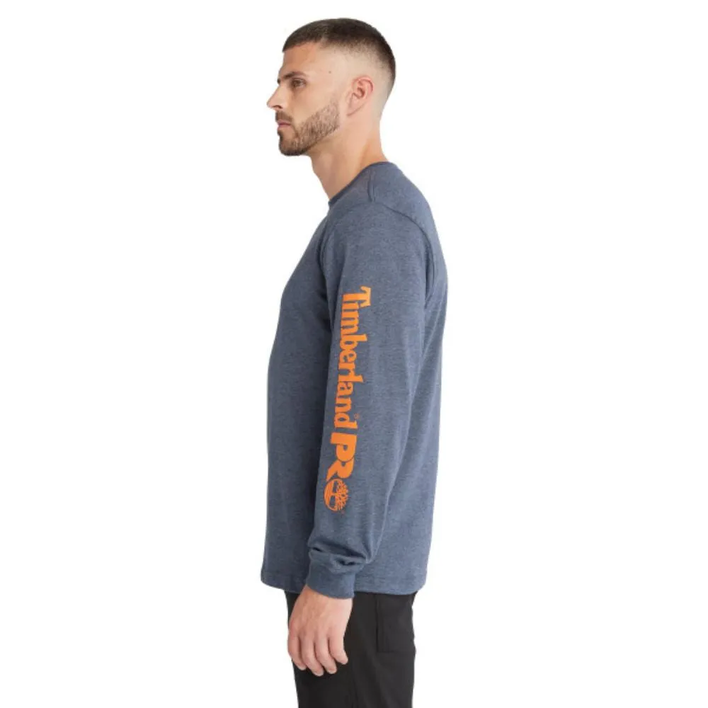 Timberland PRO Men's Core Logo Long-Sleeve T-Shirt - Blue Heather