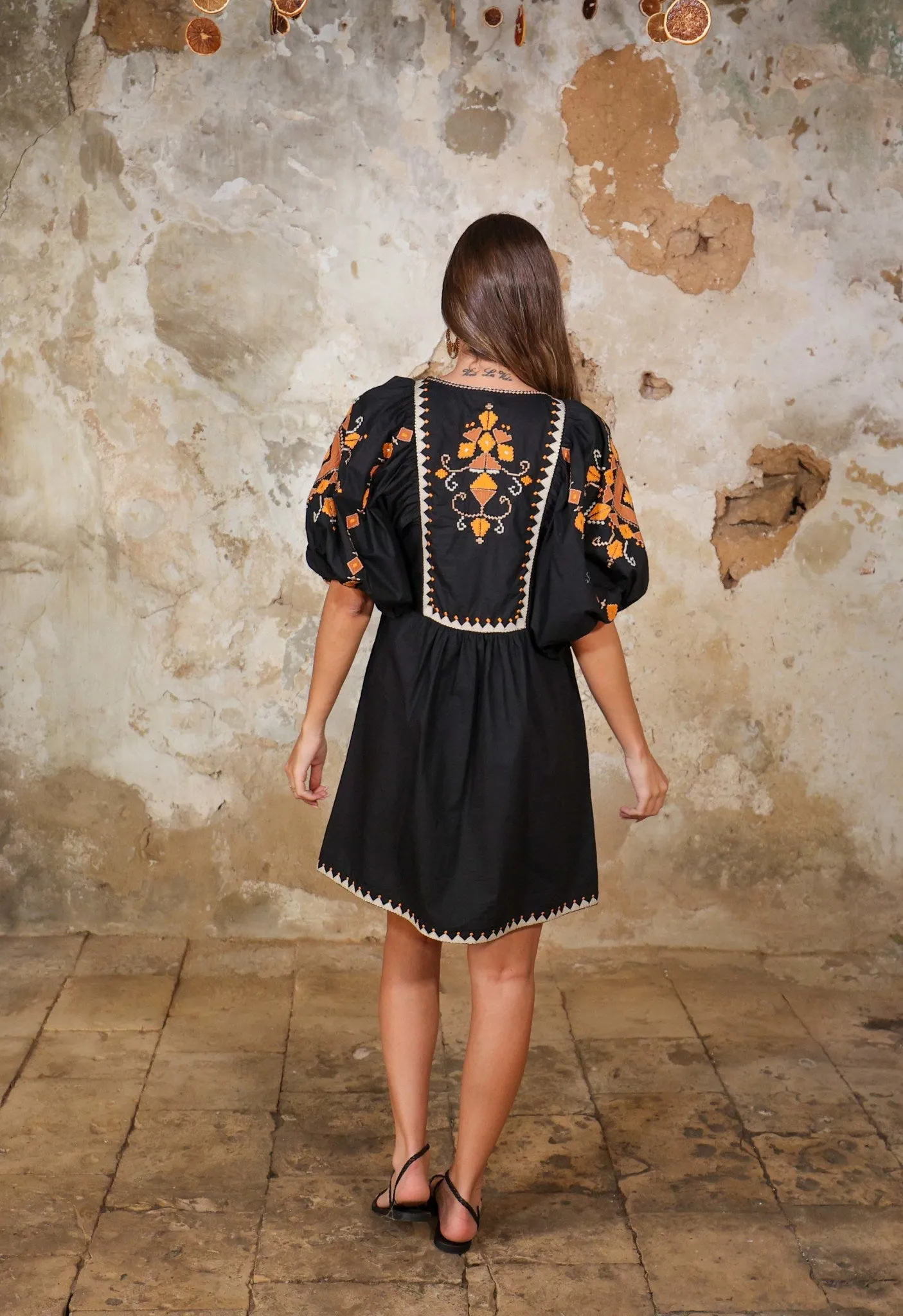 TRIBAL MOMENTS - THE MULTI COLOUR EMBROIDERY AND APPLIQUE POPLIN DRESS