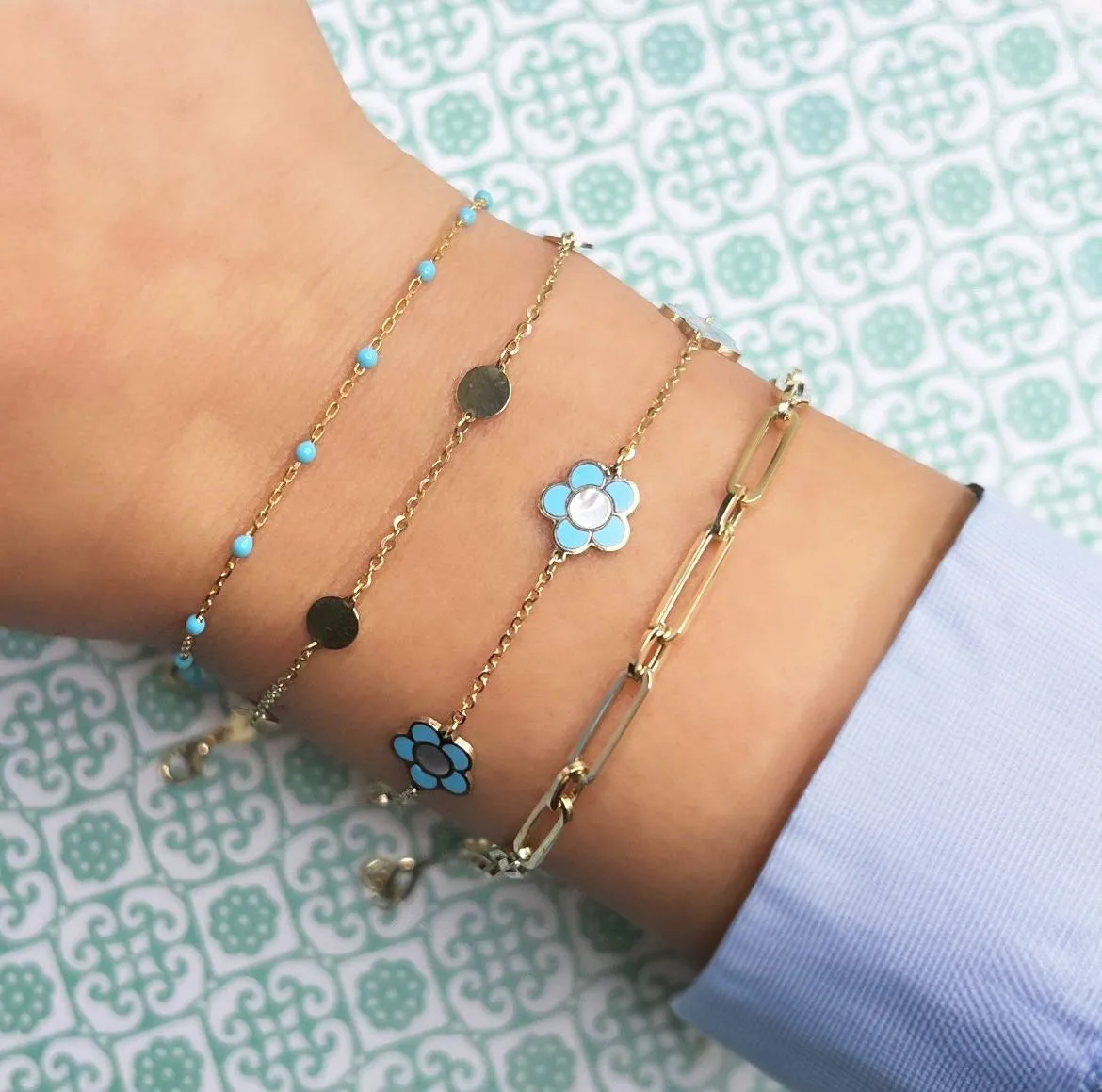 Turquoise Daisy Bracelet