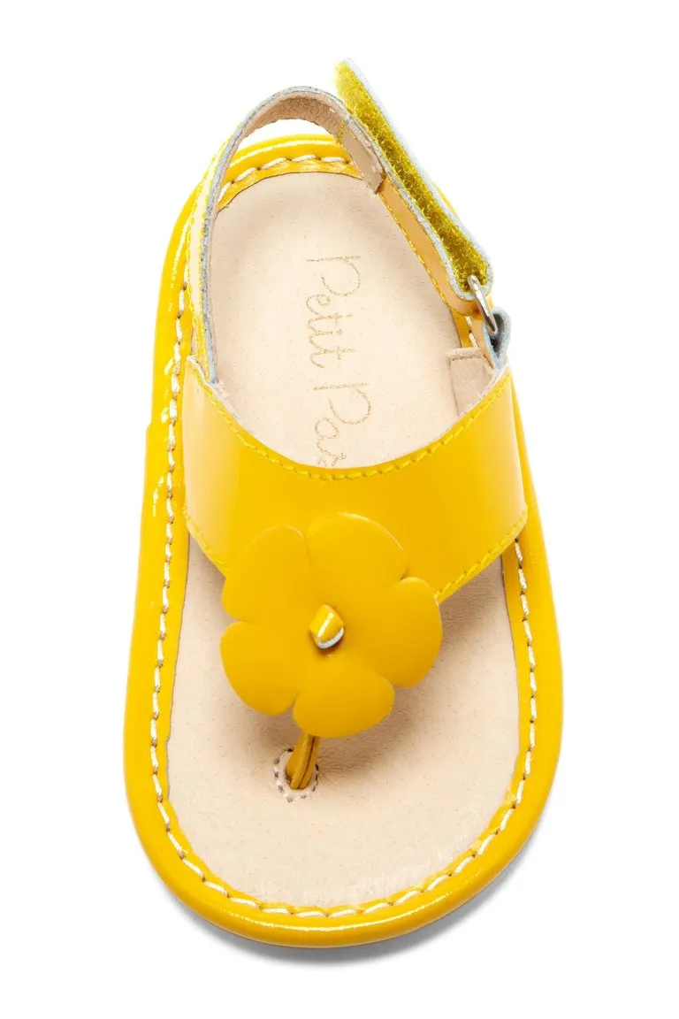 Yellow Hibiscus Applique Sandals