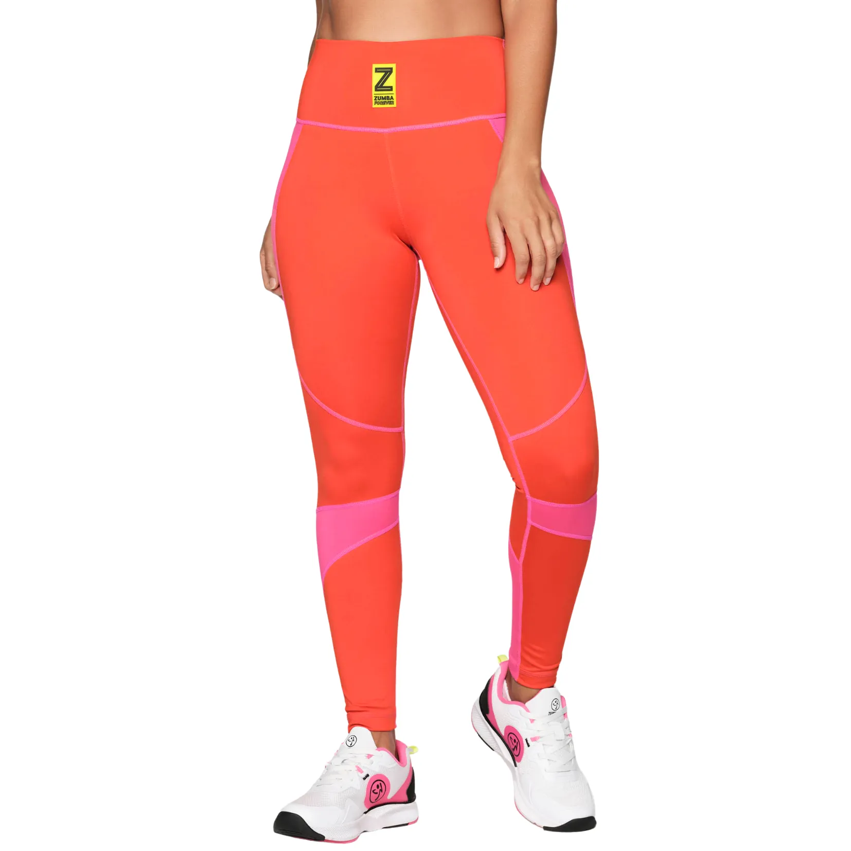 Zumba Forever Colour Blocked High Waisted Ankle Leggings (Special Order)